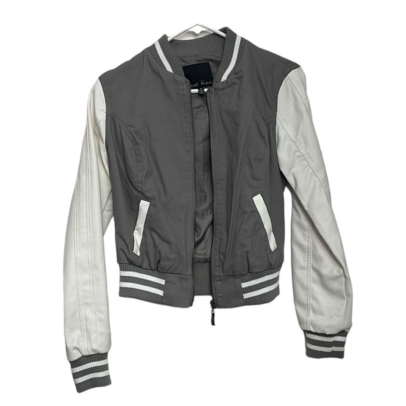 last kiss Jackets & Blazers - Last kiss varsity fashionable gray womens size Medium